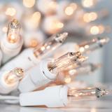 10 Clear Battery Operated Mini Christmas Lights, White Wire,Item Code:10MICLWB