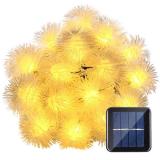 23ft 50 LED Chuzzle Ball Solar String Lights, Warm White Decorative Fairy Lights for Outdoor, Home, Lawn, Garden, Patio, Party and Holiday Decorations(Warm White),Item Code:50CHWWSO