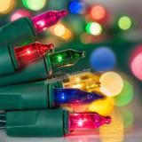 10 Multicolor Battery Powered Mini Christmas Lights, Green Wire,Item Code:10MIMUGB