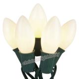 Premium  25 C9 Opaque White Christmas Lights,Green Wire,Item Code:25C9OPWG