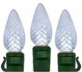 C9 LED Cool white Christmas Lights with Faceted , Spacing8