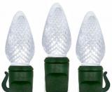 C7 LED Cool White Christmas Lights with Faceted , Spacing 8