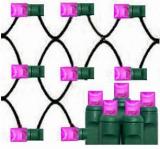 Pink led net lights 100L 5mm Wide Angle Les,4´×6´,Green Wire,Item Code:5M100PKG