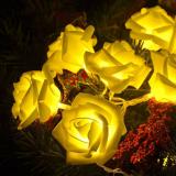 20LED 2M 6.56FT String Lights Bright Warm White Rose Flower Lamp Fairy Light Battery Operated for Wedding Gardens Party Item Code: 20RFWWBA