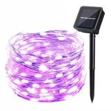 26ft 120LED Waterproof Purple Copper Wire Solar Christmas Lights , Decorative Lights Dimmable, Black Friday Fairy Lights for Patio, Lawn, Garden, Pergola, Party, Café, Bar, Christmas Decorations Item Code:120CPLSO